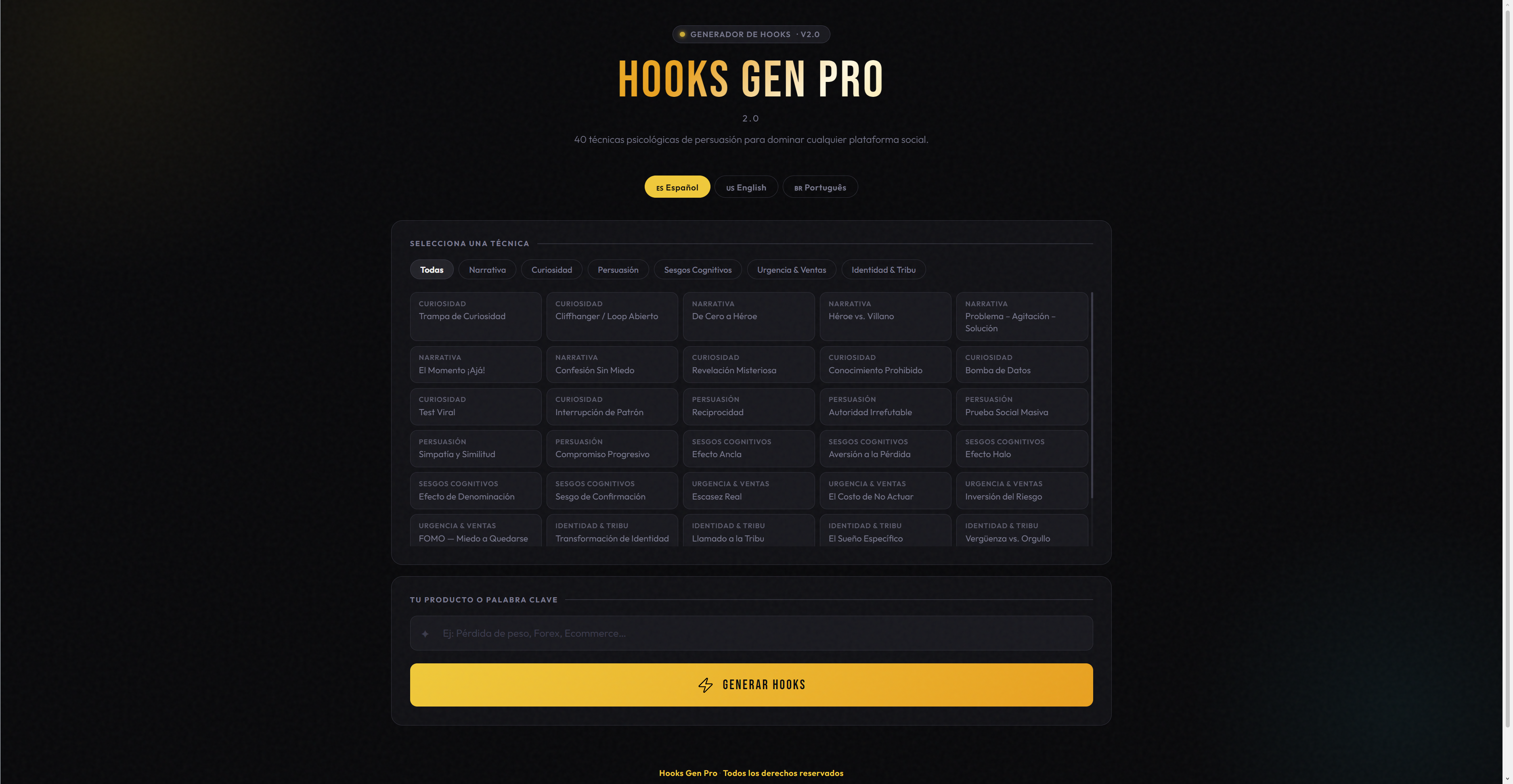 Interfaz real de Hooks Gen Pro